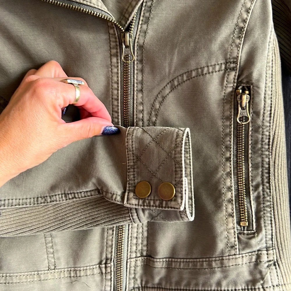Anthropologie Army Green Moto Jacket - Picture 11 of 11